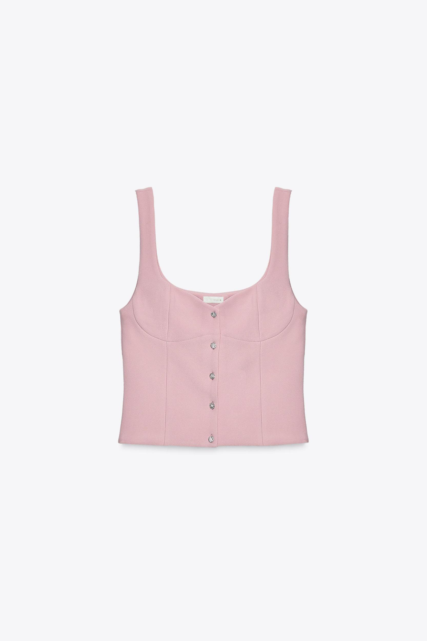 JEWEL BUTTON CREPE TOP Product Image