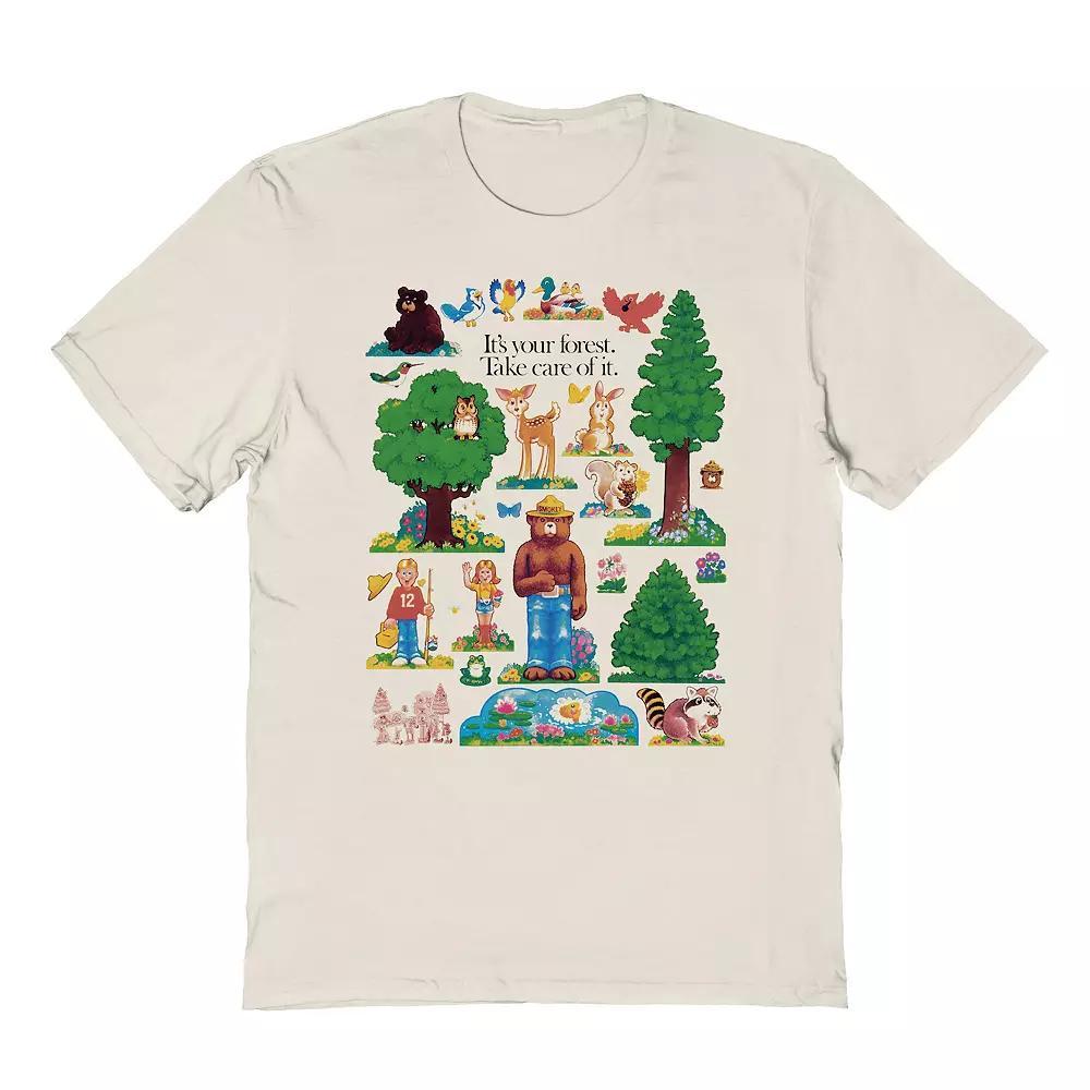 Men's Smokey Bear Take Care Of It Graphic Tee, Size: Large, Beige Khaki Product Image
