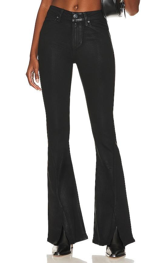 Paige High-Rise Lou Lou Jolene Pockets Twist Outseam Fog Luxe Coating (Black Fog Luxe Coating) Women's Jeans Product Image