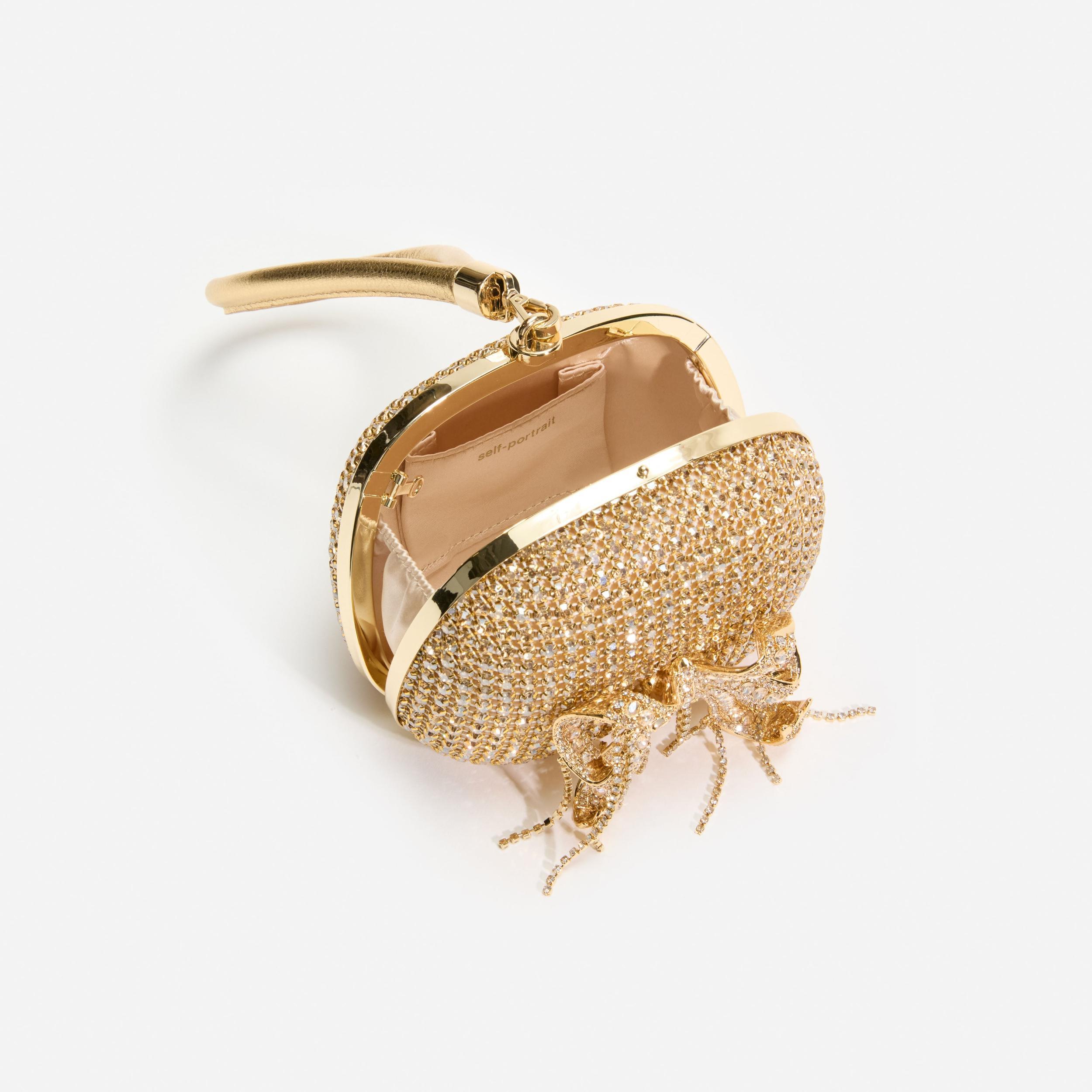 Gold Crystal Top Handle Clutch Bag Product Image