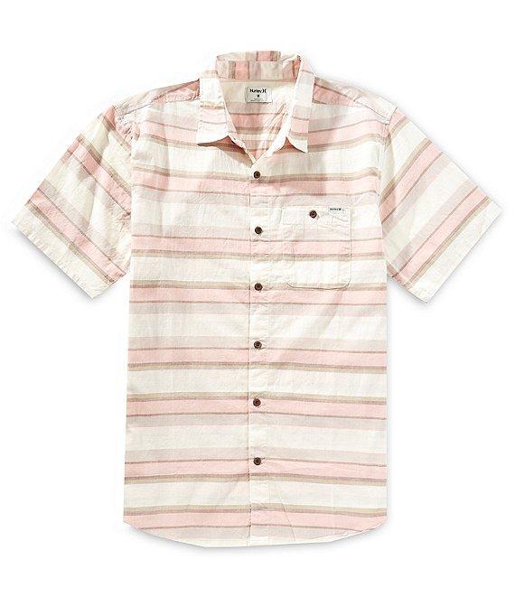 Hurley Lido Horizontal Stripe Short Sleeve Woven Shirt Product Image