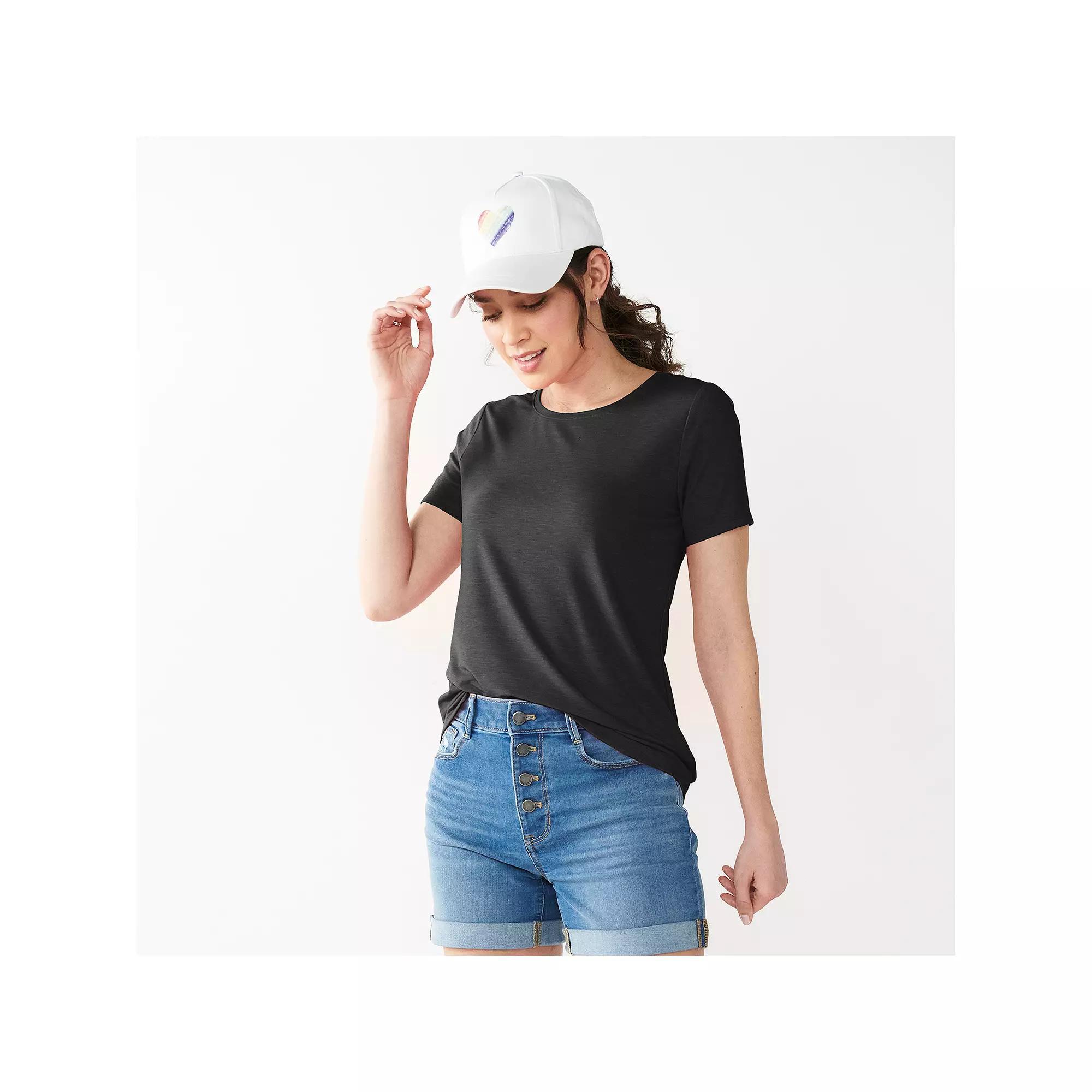 Petite Nine West Essential Crewneck Tee, Women's,  Product Image