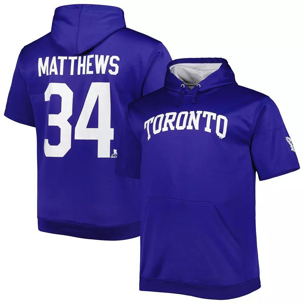 Men's Fanatics Branded Auston Matthews Blue Toronto Maple Leafs Big & Tall Name & Number Pullover Hoodie, Size: XLT, Mpl Blue Product Image