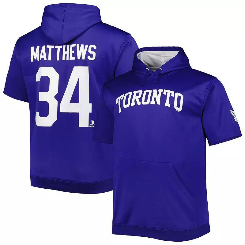 Men's Fanatics Branded Auston Matthews Blue Toronto Maple Leafs Big & Tall Name & Number Pullover Hoodie, Size: XLT, Mpl Blue Product Image