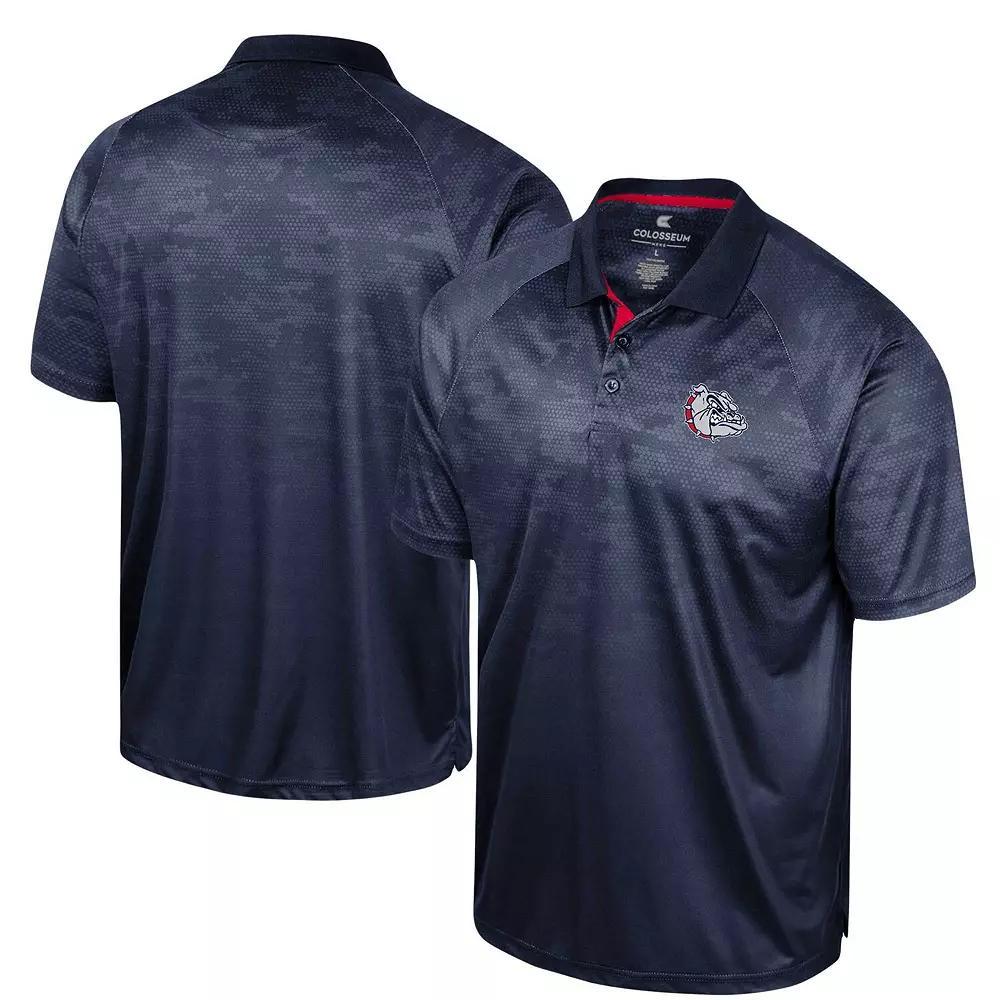 Men's Colosseum Navy Gonzaga Bulldogs Honeycomb Raglan Polo,  Product Image