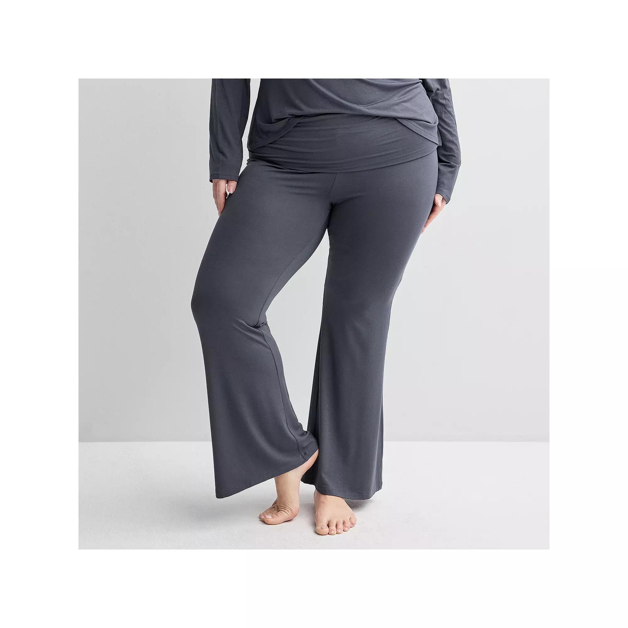 Plus Size Sonoma Goods For Life® Fold Over Sleep Pants, Women's, Size: 3XL, Filigree Product Image