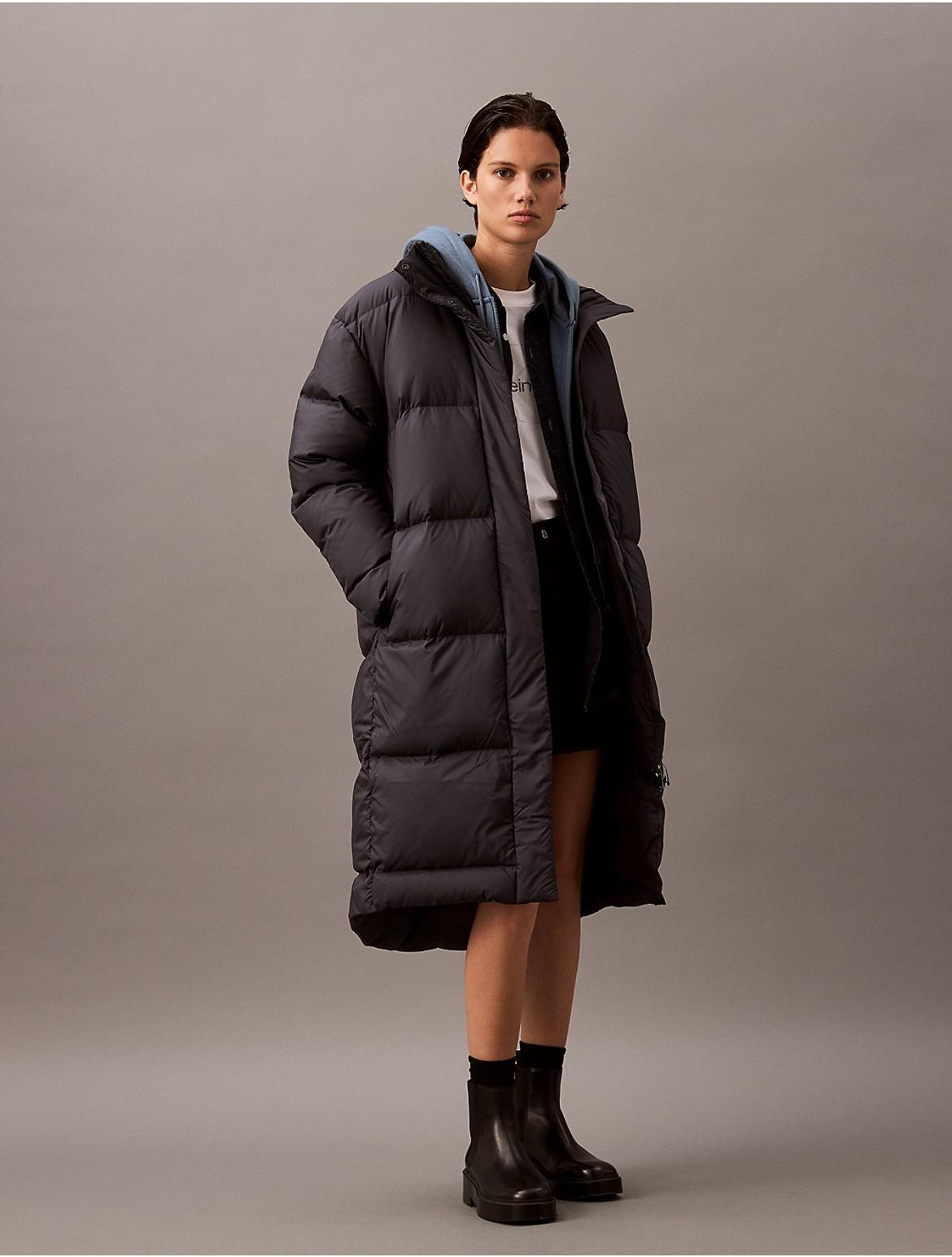 Calvin Klein Womens Long Down Puffer Jacket - Black - XS Product Image