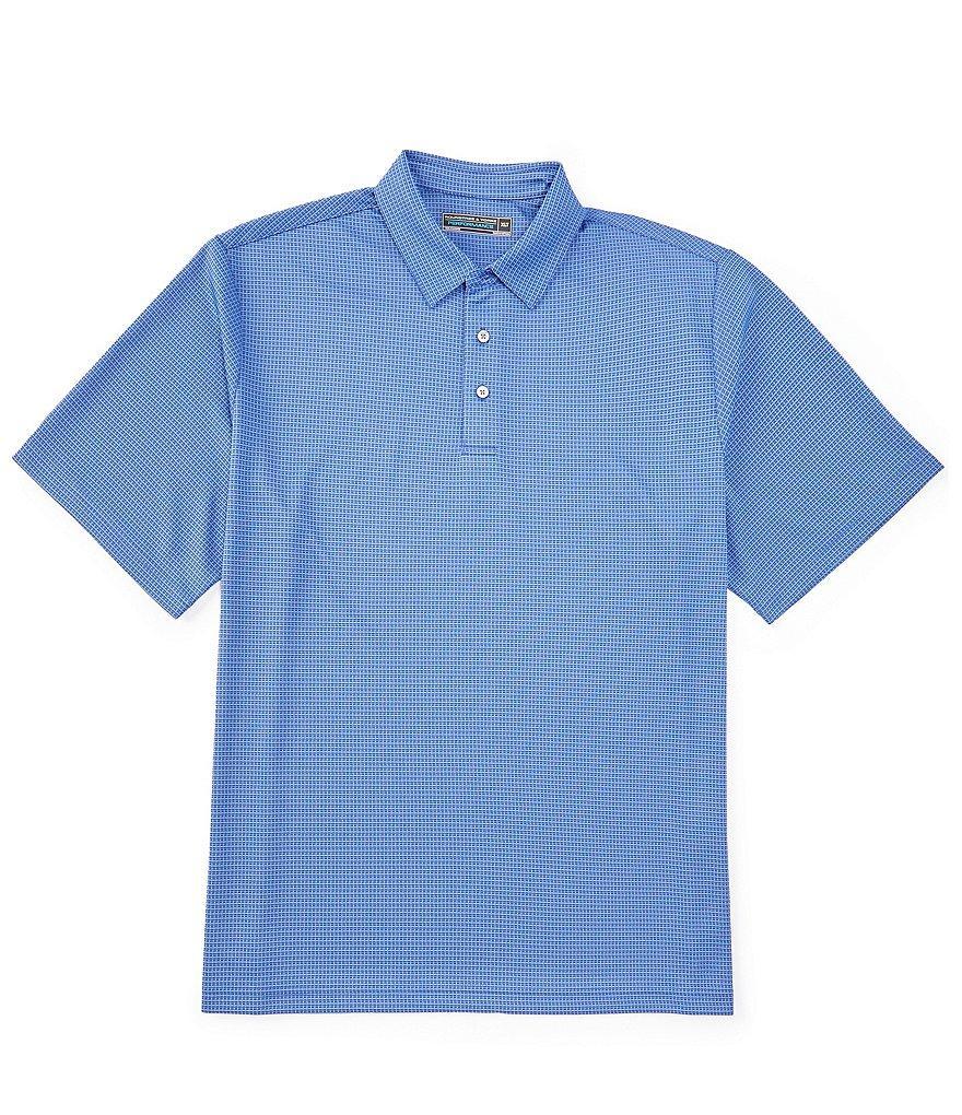 Roundtree & Yorke Performance The Fairway Short Sleeve Grid Jacquard Polo Shirt Product Image