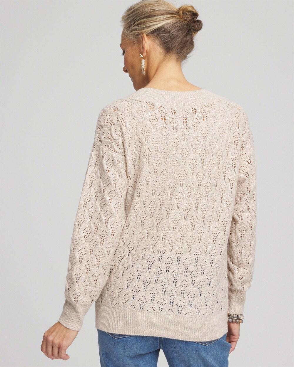 Sequin Cable Knit Pullover Sweater Product Image