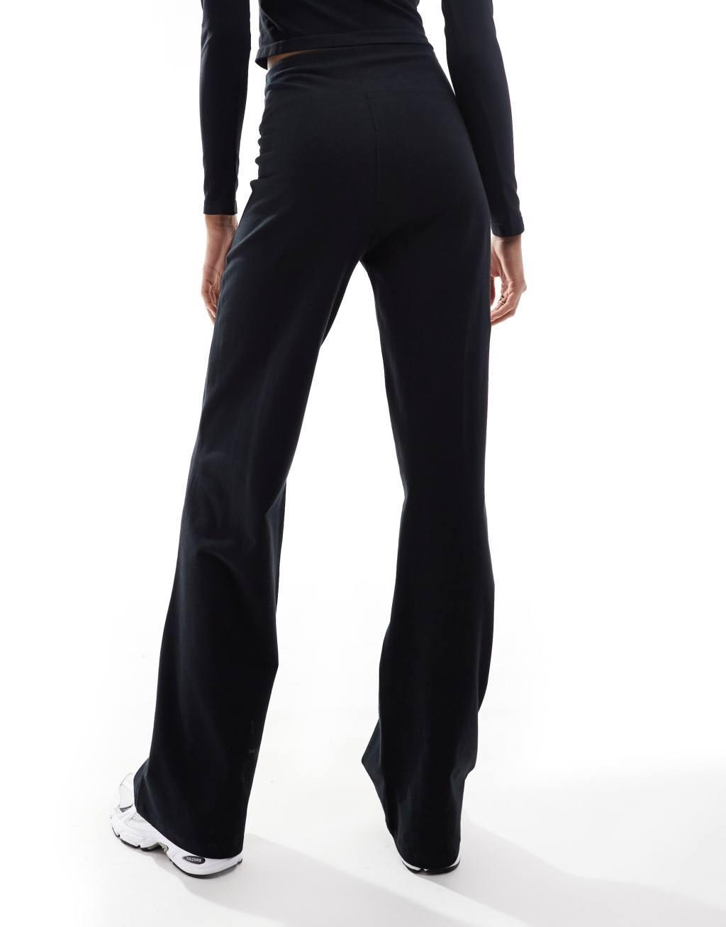 4505 Tall Icon studio soft touch wide leg dance pants in black  Product Image