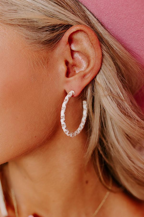 Feeling Flirty Hoop Earrings In Ivory Product Image