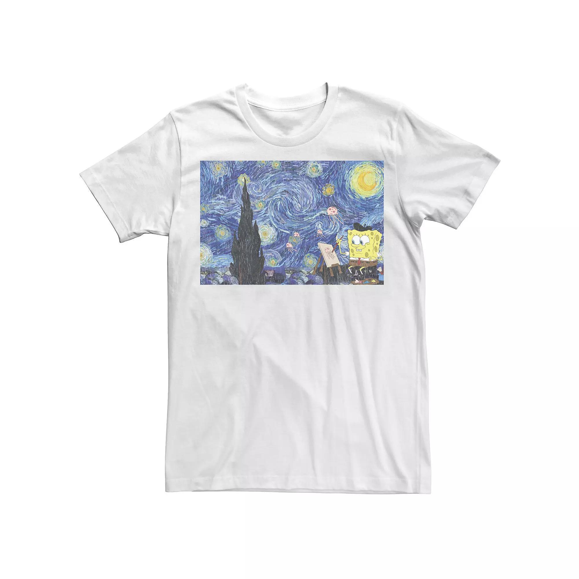 Men's Nickelodeon SpongeBob SquarePants Starry Night Painting Tee,  Product Image