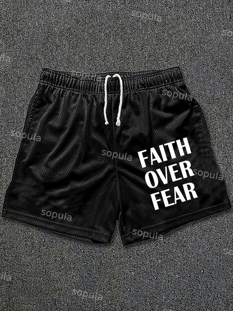 Sopula Faith Over Fear Print Mesh Shorts Product Image