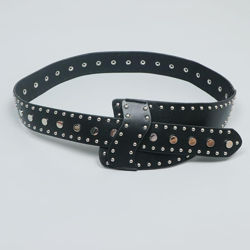 Studded Faux Leather Waist Belt Product Image