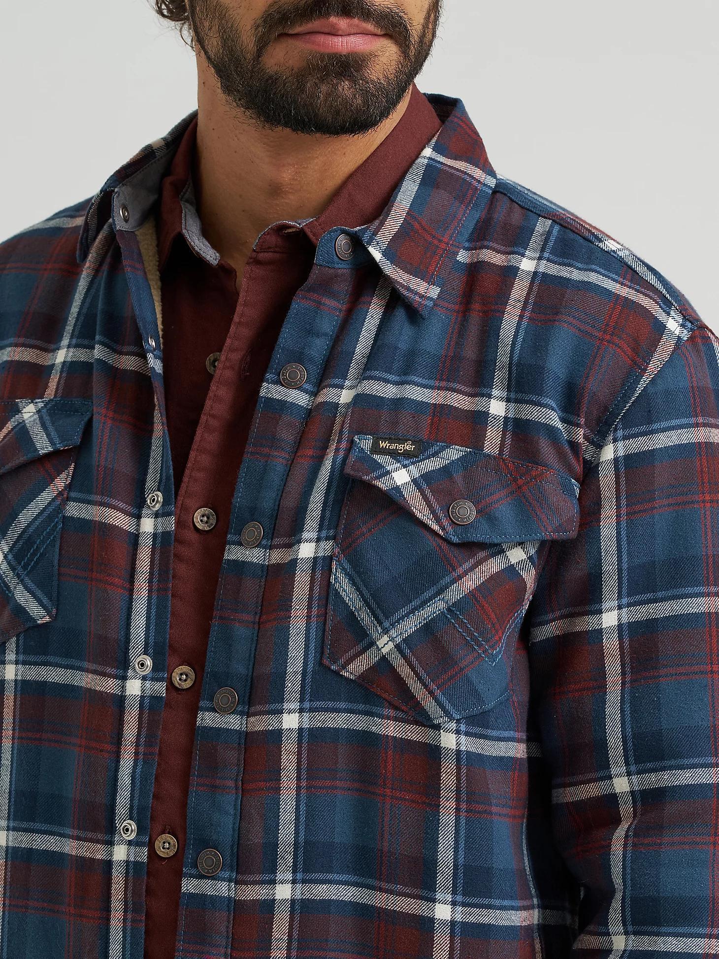 Men's Heavyweight Sherpa Lined Plaid Shirt Jacket | Men's JACKETS & OUTERWEAR | Wrangler® Product Image