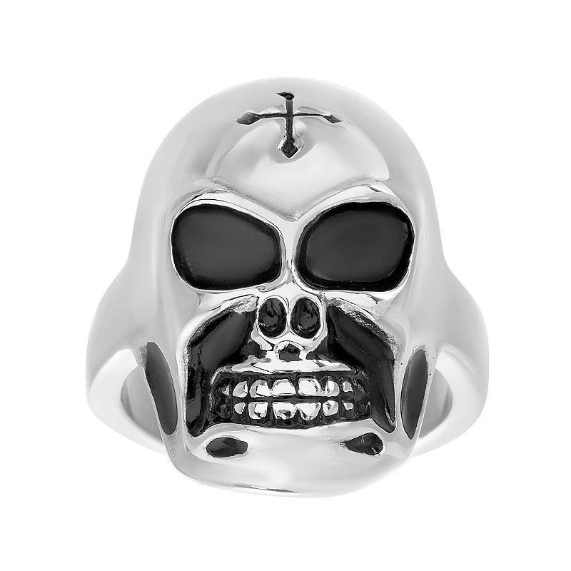 Mens Stainless Steel Skull Ring Silver Tone Product Image