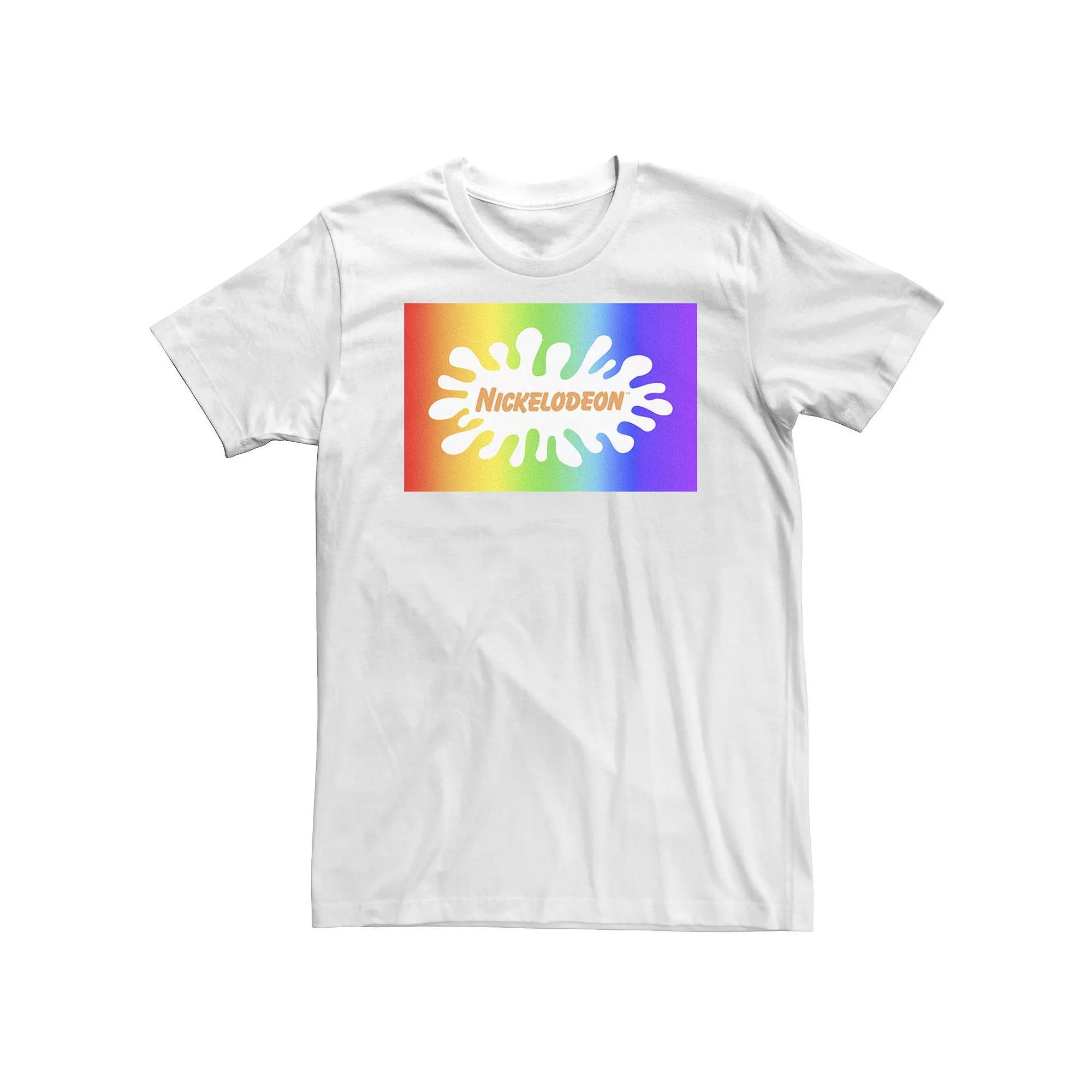 Big & Tall Nickelodeon Pride Rainbow Gradient Logo Tee, Men's, Size: 4XL, White Product Image