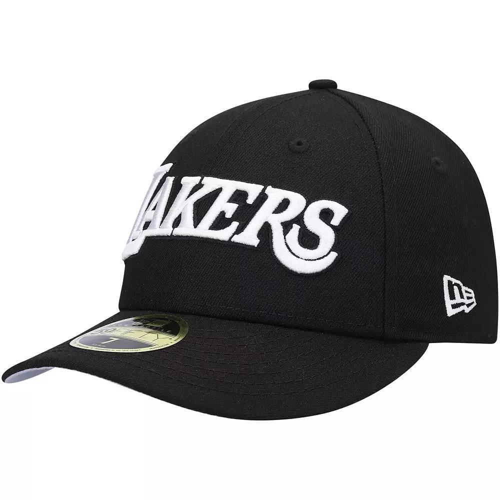 Men's New Era Black Los Angeles Lakers Team Logo Low Profile 59FIFTY Fitted Hat,  Product Image