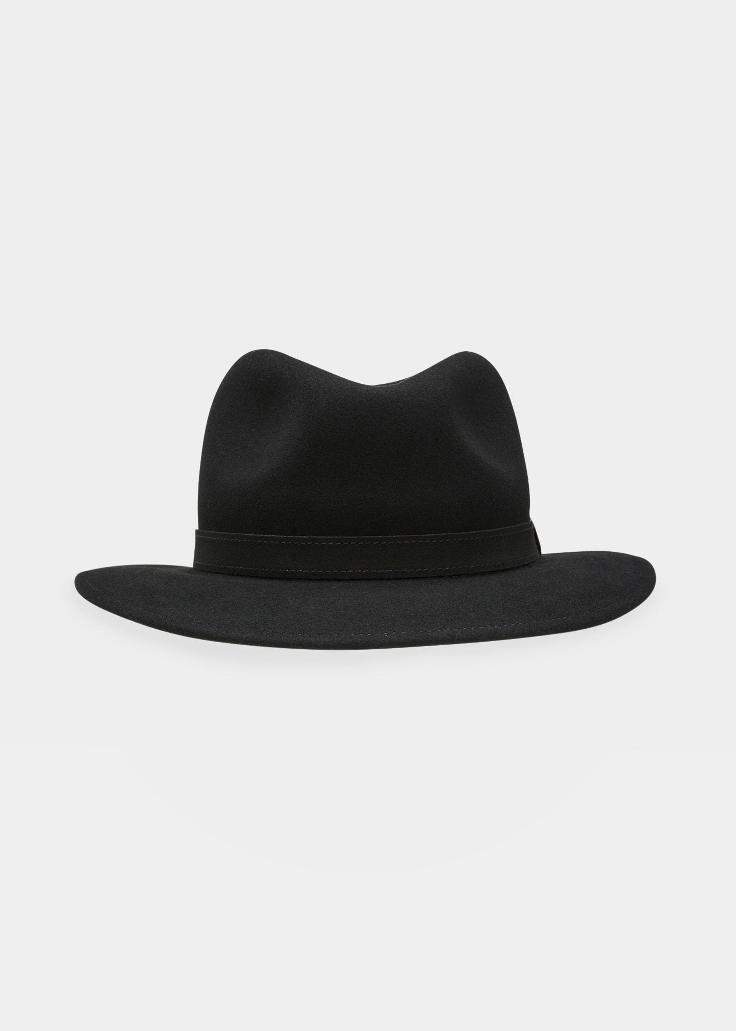 Mens Alessandria Leather-Band Wool Fedora Hat Product Image