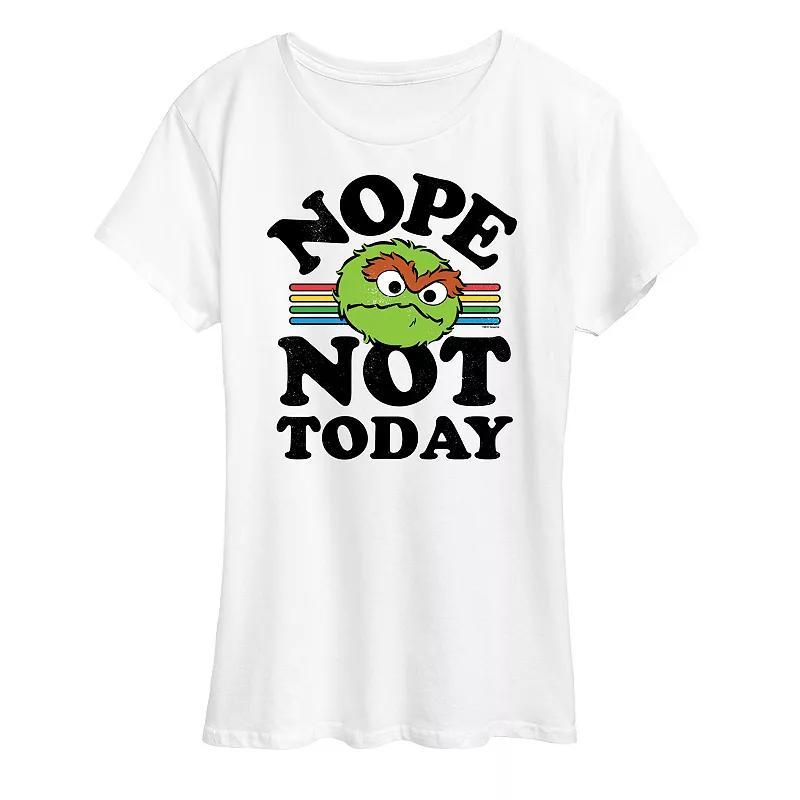 Womens Sesame Street Nope Not Today Graphic Tee Grey Gray Product Image