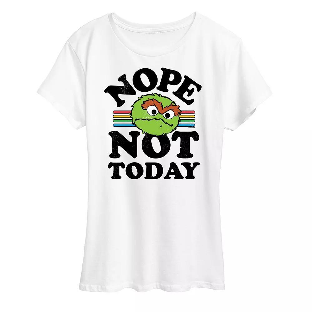 Women's Sesame Street Nope Not Today Graphic Tee, Size: Large, White Product Image