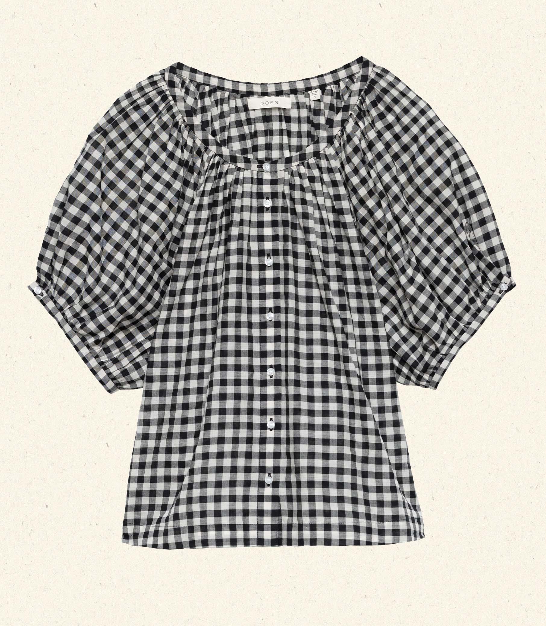 JUNE TOP -- NOIR GRETA GINGHAM Product Image