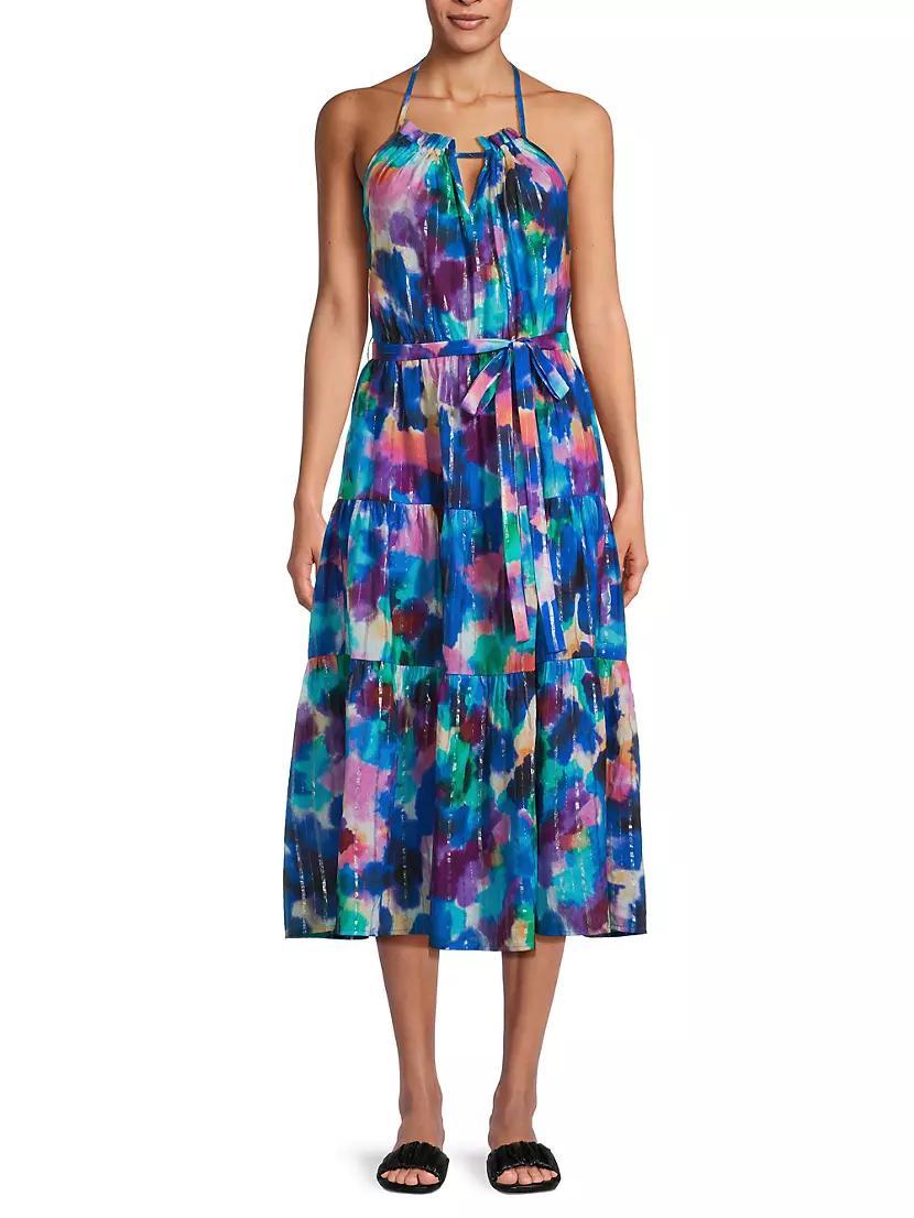 Abbie Floral Cotton Halter Dress Product Image