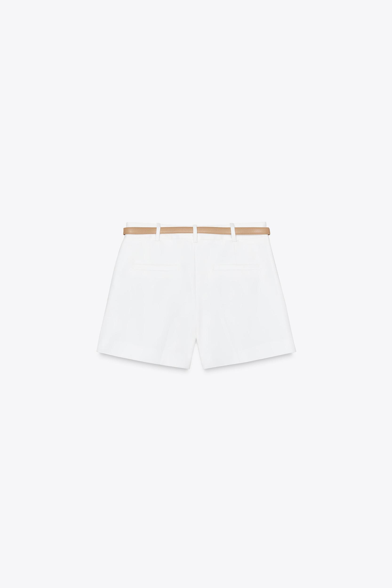 BELTED SHORTS WITH DARTS Product Image