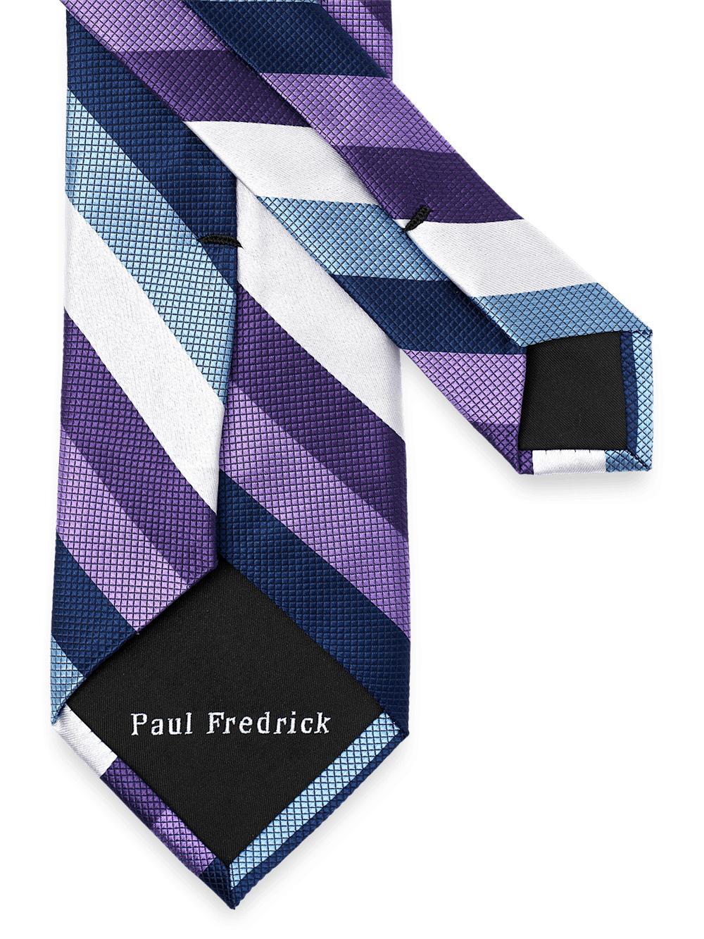 Stripe Woven Silk Tie - Purple Multi Product Image