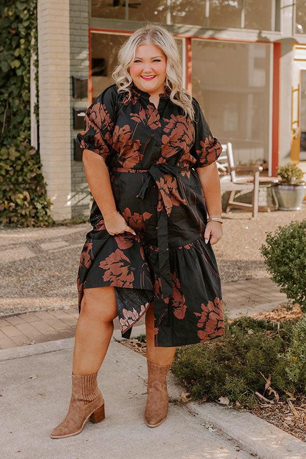 Southern Countryside Floral Midi in Black Curves Product Image