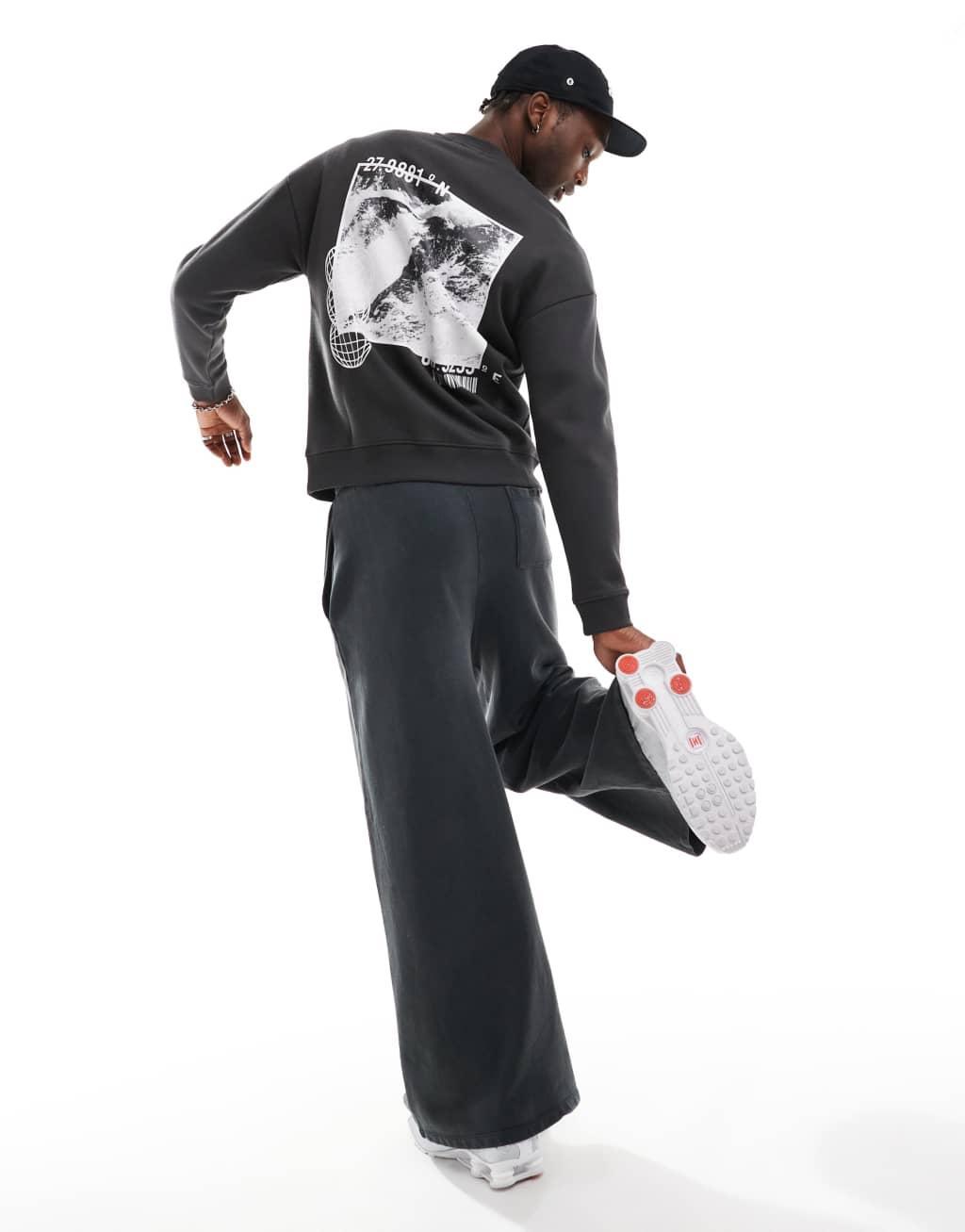 Another Influence oversized sweatshirt in black - part of a set Product Image