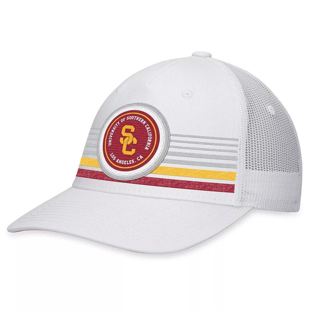 Men's Top of the World White USC Trojans Top Trace Trucker Snapback Hat Product Image