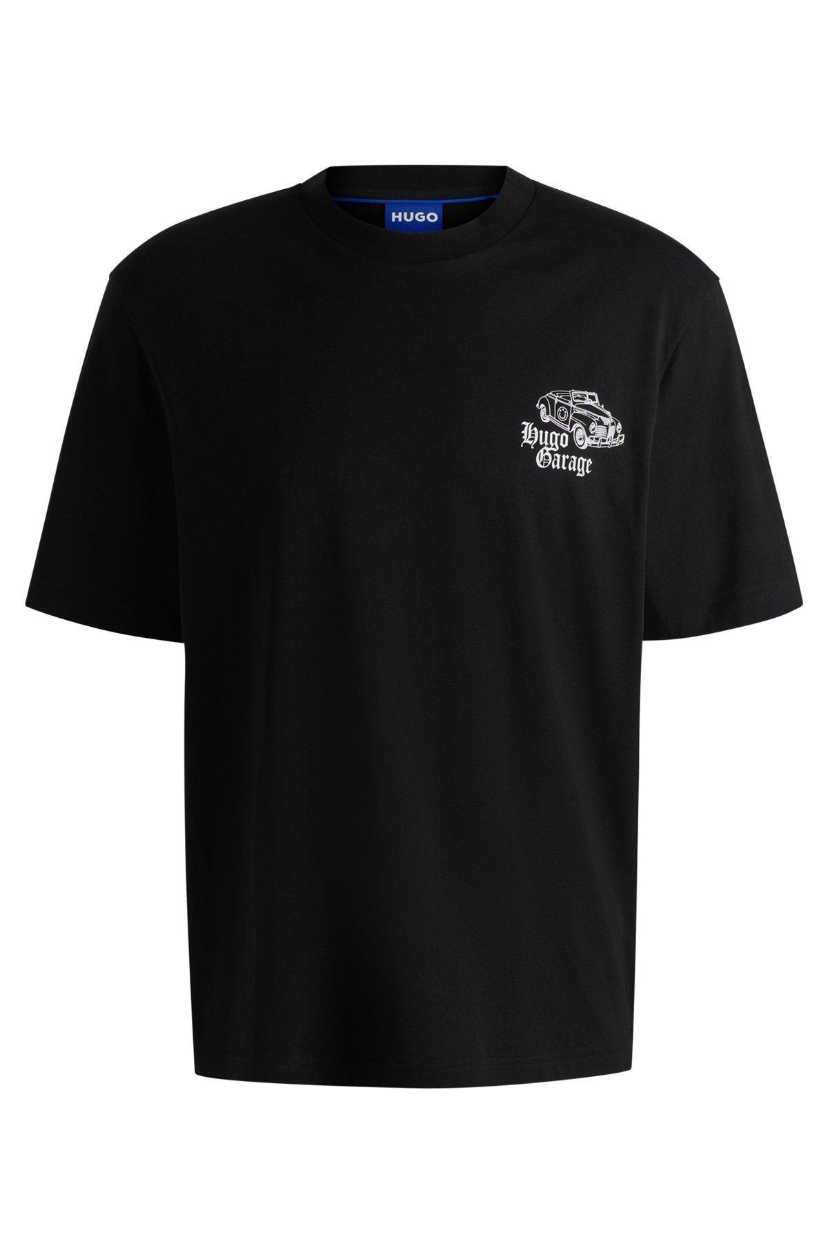 Cotton-jersey T-shirt with car graphic prints Product Image