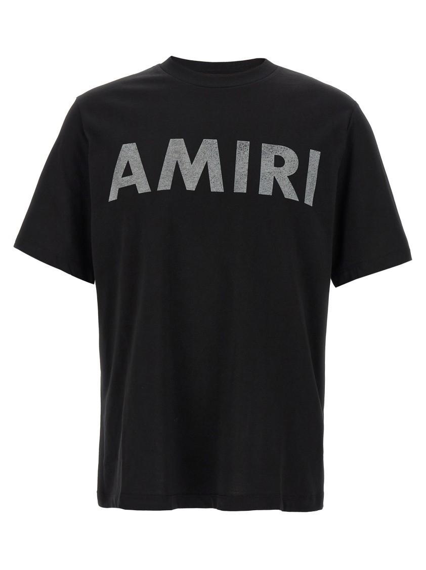 AMIRI Black Cotton T-shirt With Bold Logo Statement Product Image