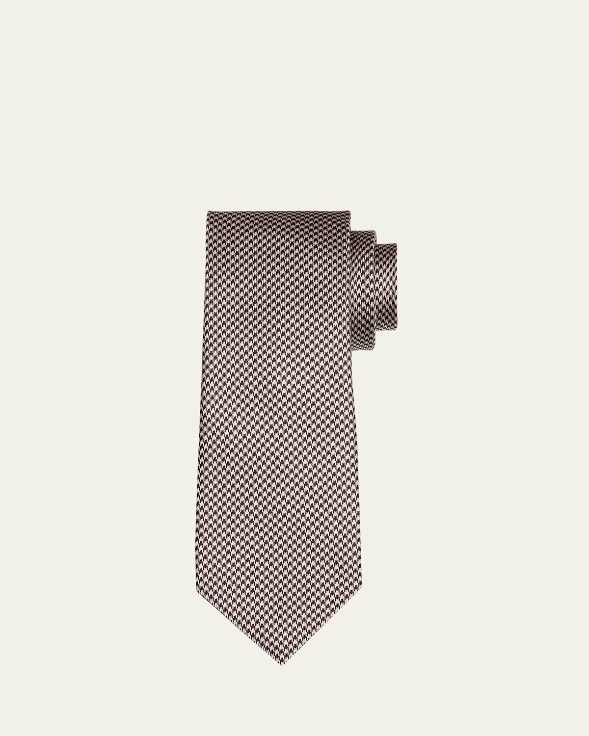 Mens Houndstooth Mulberry Silk Tie Product Image