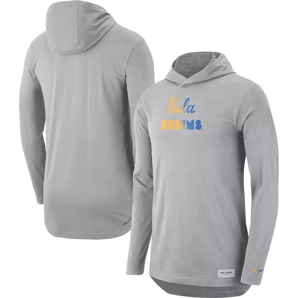 Men's Nike Gray UCLA Bruins Campus Performance Hoodie Long Sleeve T-Shirt, Size: Large, Grey Product Image