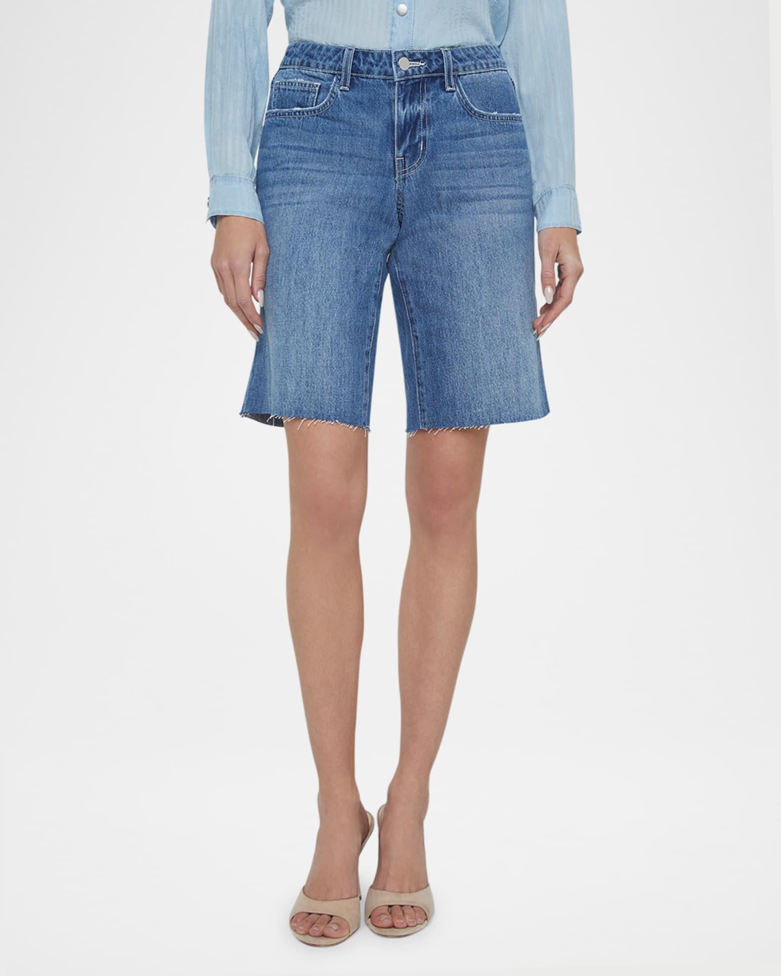 Elisa Low-Rise Denim Bermuda Shorts Product Image