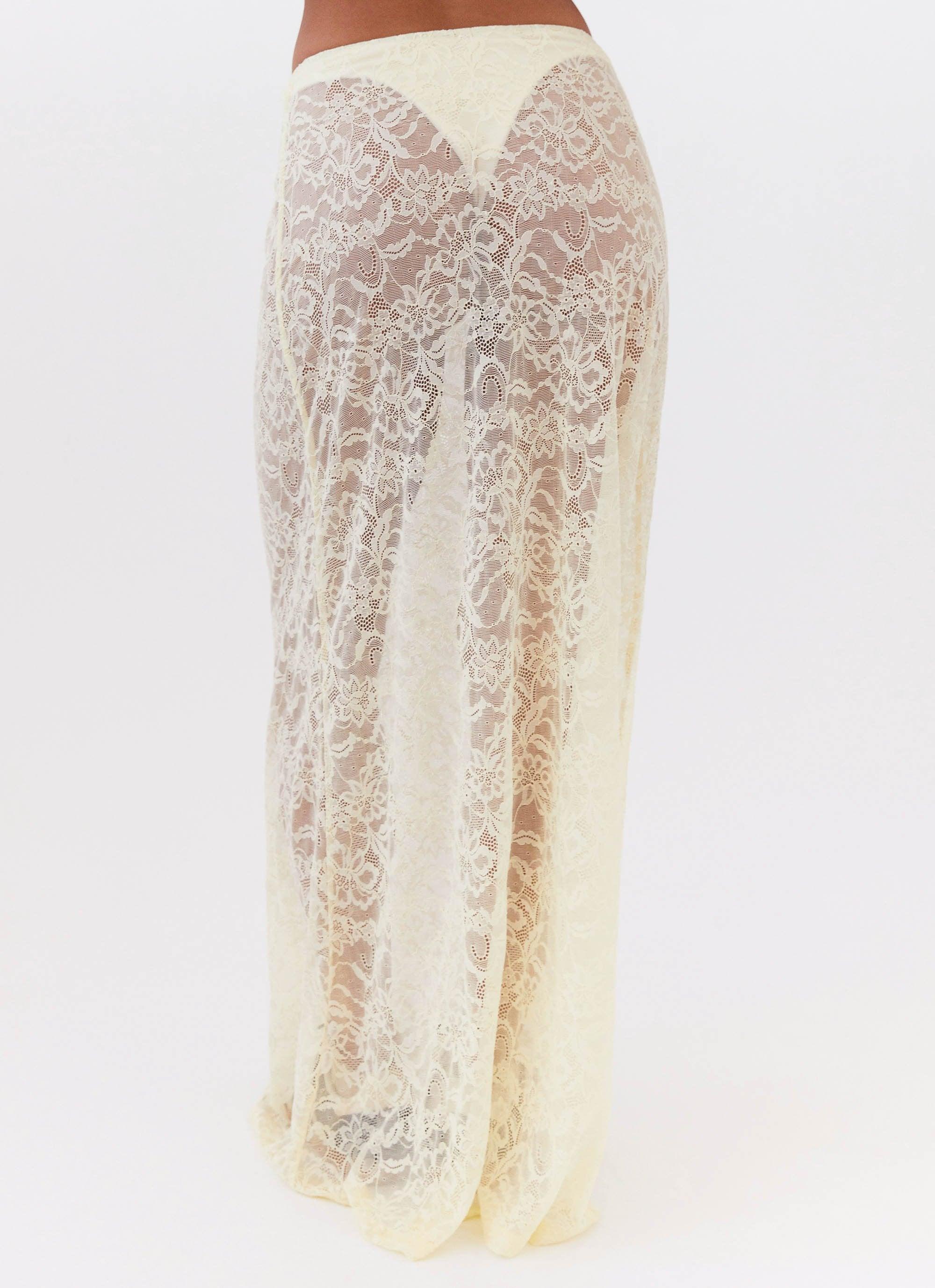 Atoir Lace Maxi Skirt - Yellow Product Image