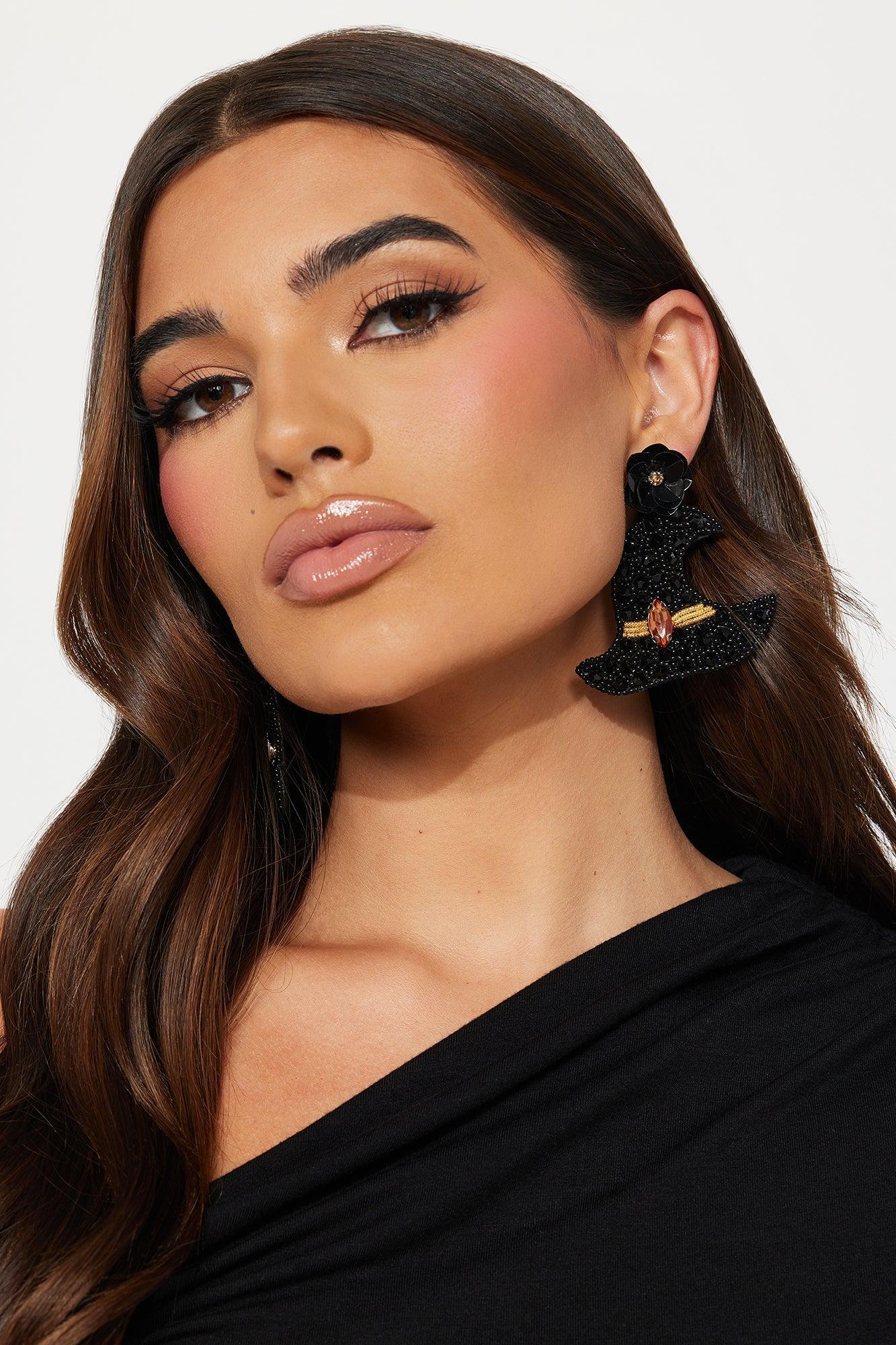 Not Your Basic Witch Earrings - Black Product Image