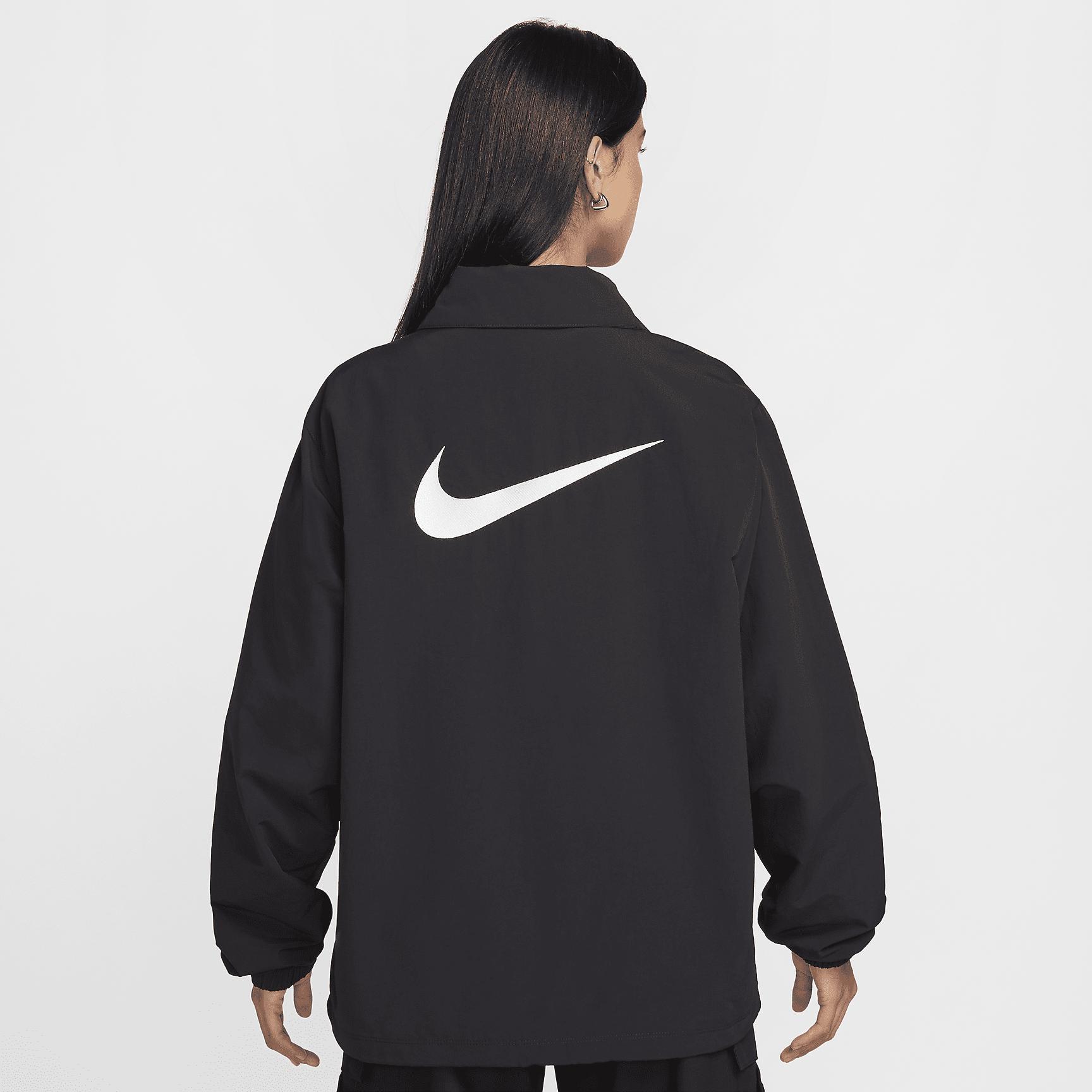 Womens Nike Sportswear Essential Oversized UV Woven Coaches Jacket | FV7560-010 Product Image
