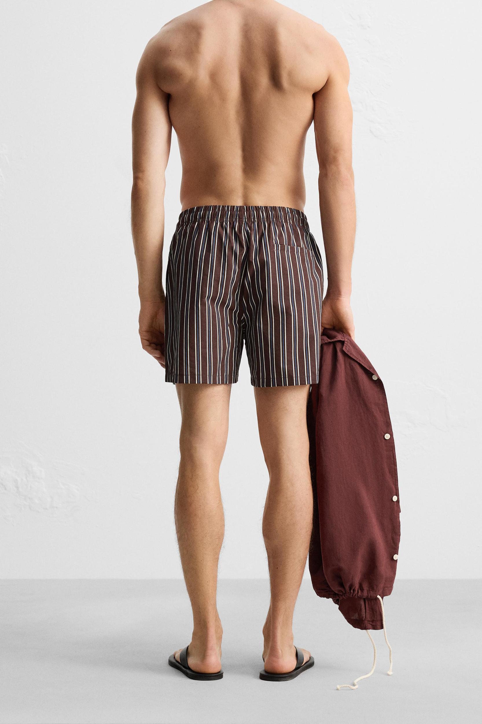 STRIPED MID-LENGTH SWIMSUIT Product Image