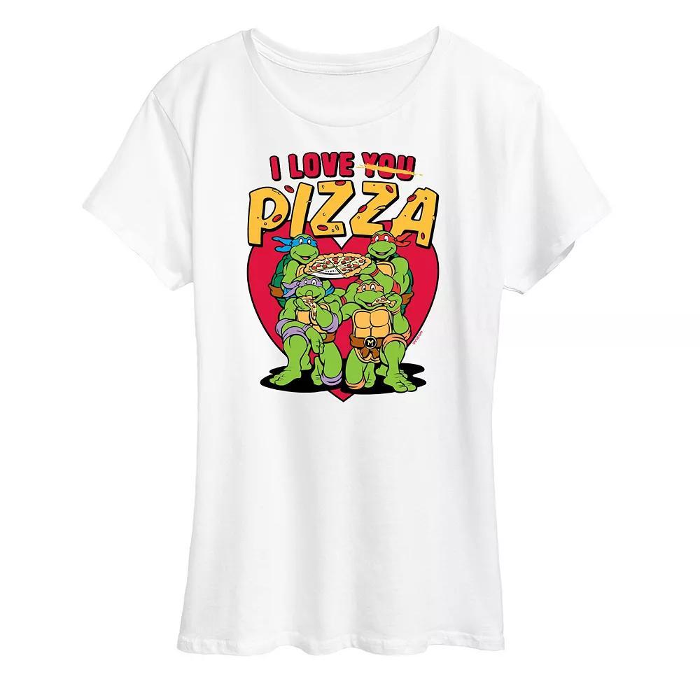 Women's Teenage Mutant Ninja Turtles I Love You Pizza Graphic Tee,  Product Image