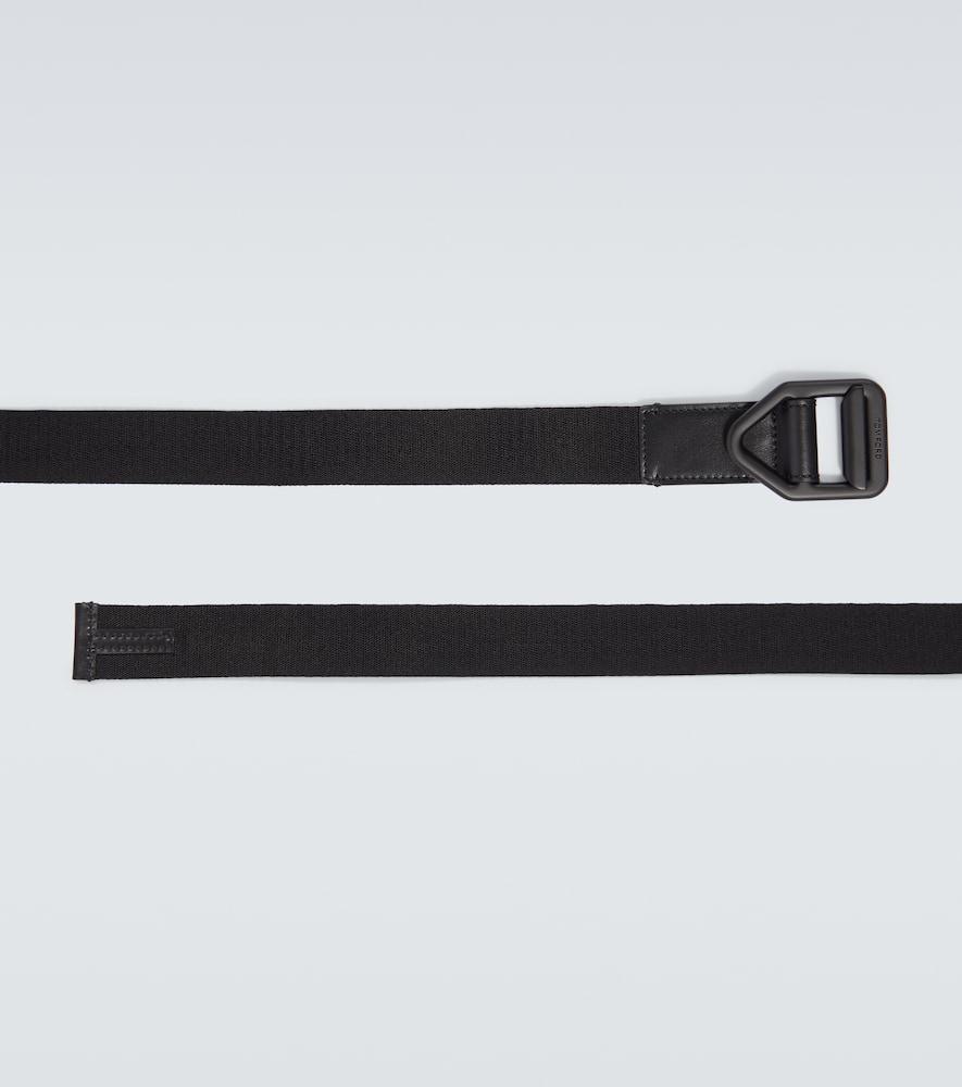 TOM FORD 4cm Leather-trimmed Canvas Belt In Black Product Image