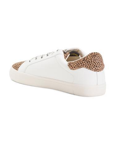 Leather Merly Animal Print Haircalf Detail Sneakers for Women | Leather/Man-Made Sole Product Image