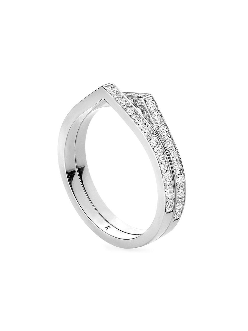 Womens Antifer 18K White Gold & Diamond Double Ring Product Image