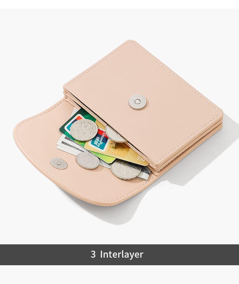 Plain Faux Leather Coin Purse Product Image