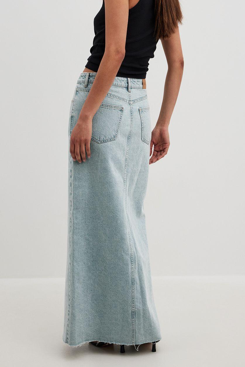 Denim Wide Maxi Skirt Product Image