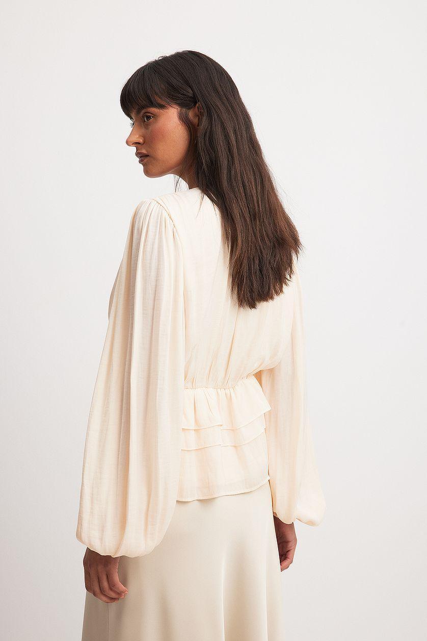 Balloon Sleeve Frill Detail Blouse Product Image