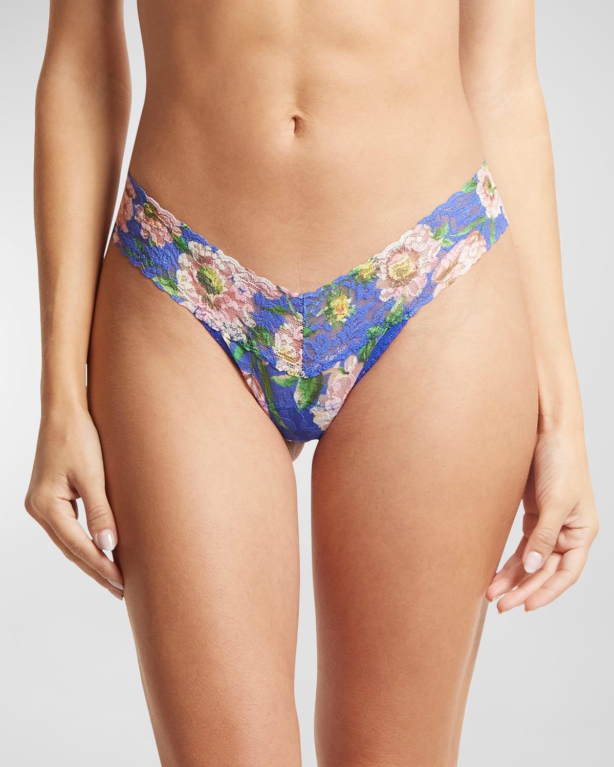 Signature Lace Low Rise Printed Thong Product Image