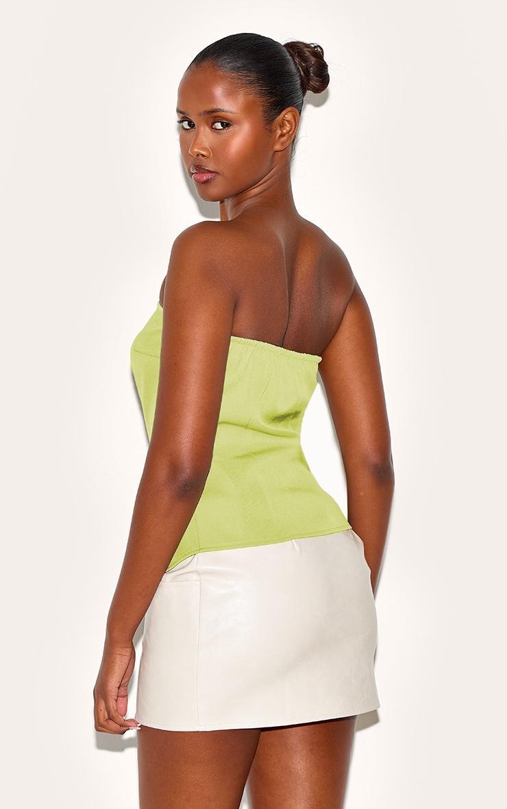 Green Fitted Bandeau Button Vest Product Image
